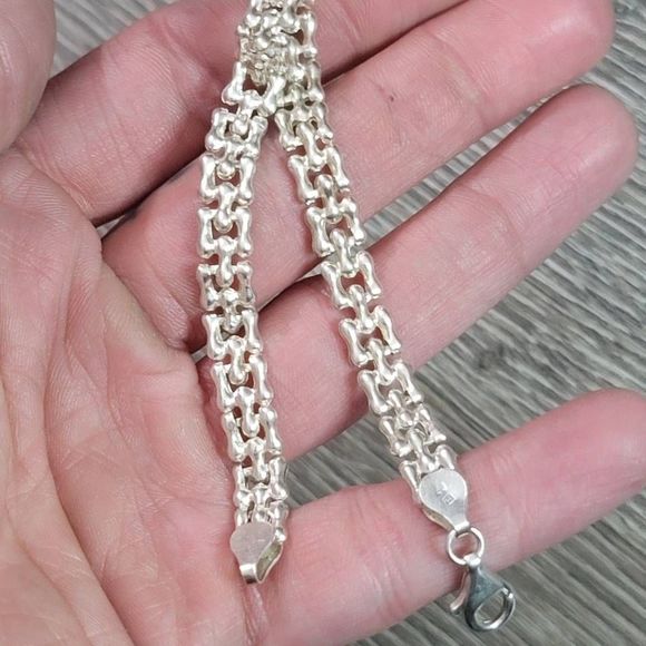 Silver square link bracelet - Picture 6 of 6